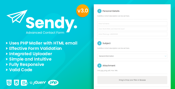 Sendy | Advanced Contact Form with File Uploader icon