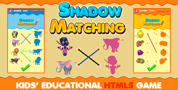 Shadow Matching Game (HTML5) Kids Learning Game with 50 Levels For Your Website icon