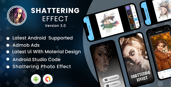 Shattering Effect | Shimmer Photo Effect | Android Full App Code | Admob Ads icon