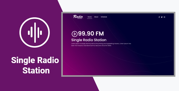 Single Internet Radio Station React Script icon