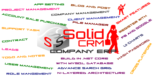 Solid CRM Asp.net core web application with MySql (Company Resource Management) icon