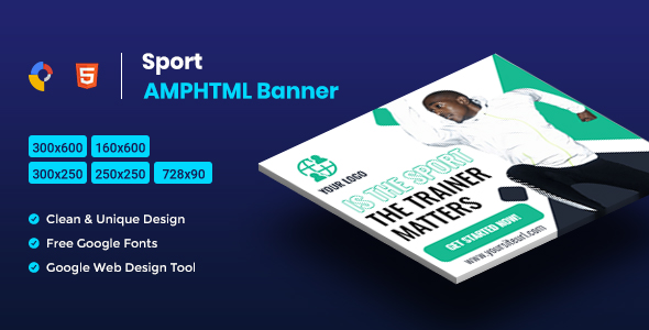 Sport AMPHTML Banners Ads Template icon