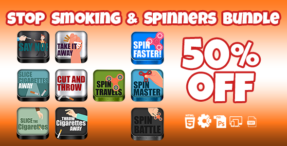 Stop Smoking & Spinners Games Bundle icon