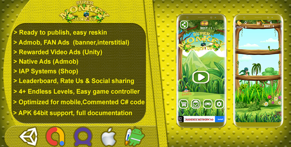 Super Monkey Jump Up - Complete Game Template / Project - Unity Game icon
