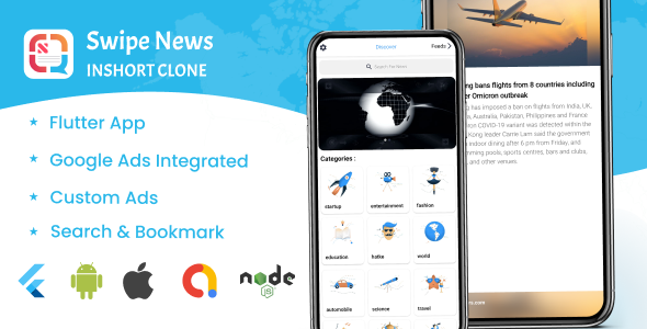 Swipe News - Inshort clone in Flutter icon