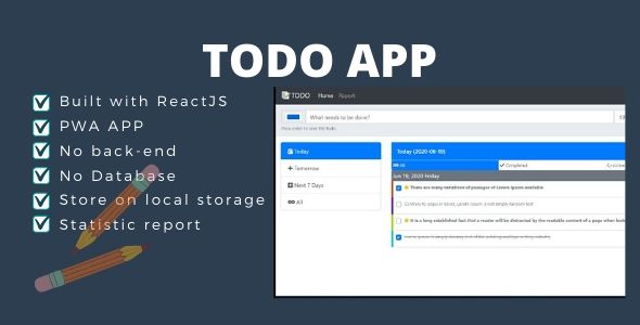 TODO App React JS (Local Storage) icon
