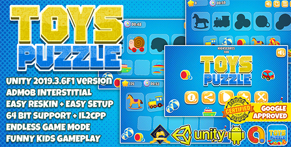 TOYS PUZZLE FOR KIDS UNITY3D + ADMOB + EASY RESKIN + 64 BIT SUPPORT icon