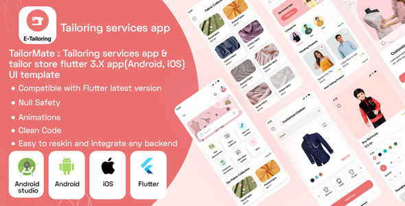 TailorMate : Tailoring services app & Tailor Store flutter 3.X app(Android, iOS) UI template icon