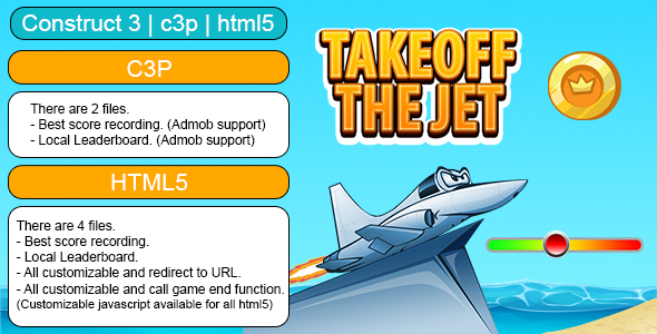 Takeoff The Jet Game (Construct 3 | C3P | HTML5) Customizable and All Platforms Supported icon