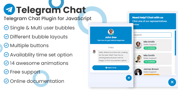 TeleSupport - Telegram Help & Support Plugin for JavaScript icon