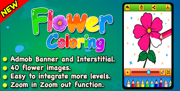 Top Kids Games Flower Coloring + Admob + Education + Ready For Publish icon