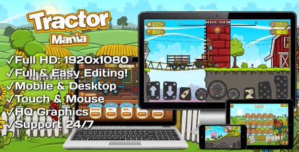 Tractor Mania - HTML5 Premium Game + Mobile Version! (Construct 3) icon