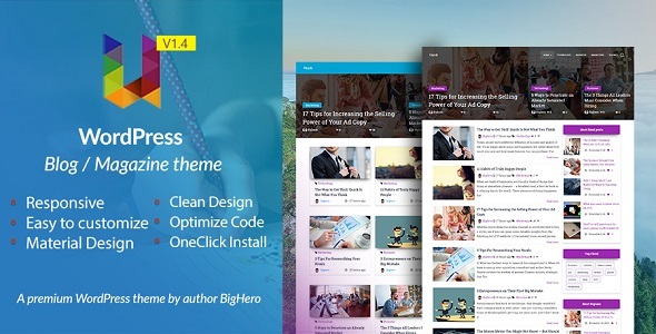 Unick - WordPress Blog / Magazine Material Design Theme icon
