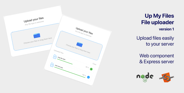 Up my files - File uploader. Web component + Express server in node icon