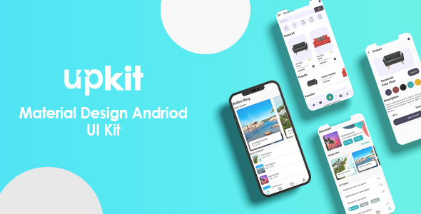 UpKit - Material design android UI kit | 3 app designs included icon
