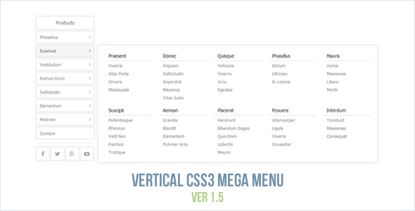 Vertical CSS3 Mega Menu icon