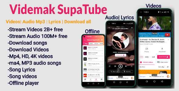 Videmak SupaTube | All in one; Videos, Audio, Lyrics, Stream and Download icon
