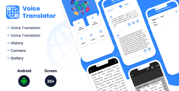 Voice Translator - All Languages Translator Free, Camera, From Photos, Text Translator icon