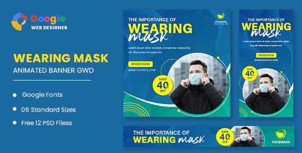 Wearing Mask Animated Banner GWD icon