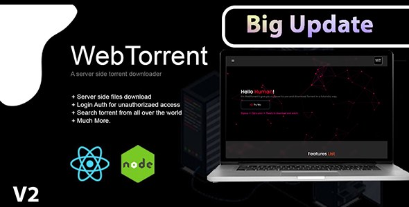 WebTorrent - A Server Side Torrent Downlaoder icon