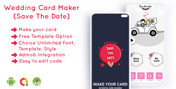 Wedding Card Maker(Save the date) with Admob icon