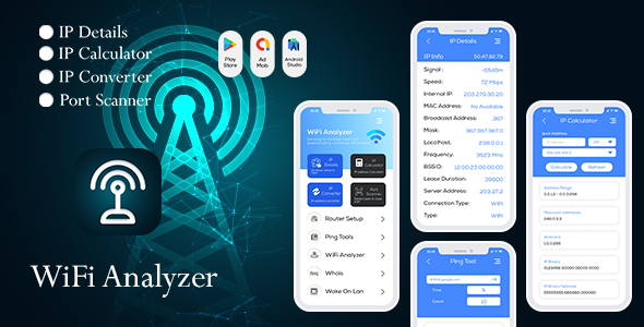 WiFi Analyzer - IP Tools - Network Analyzer - Network Tools - Network Scanner - WiFi Scanner icon