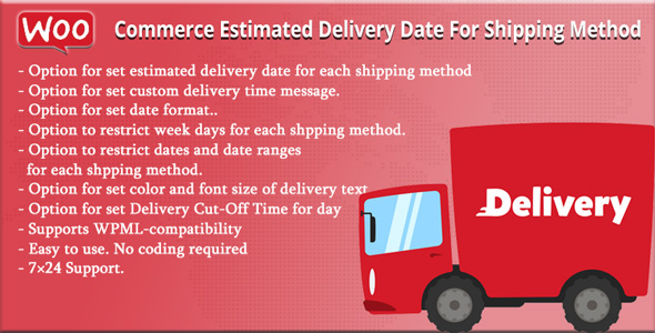 WooCommerce Estimated Delivery Date For Shipping Method icon
