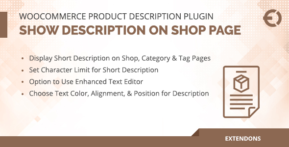 WooCommerce Product Description Plugin - Show on Shop Page icon