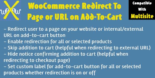 WooCommerce Redirect To Page or URL on Add To Cart - Direct Checkout or Skip Cart icon