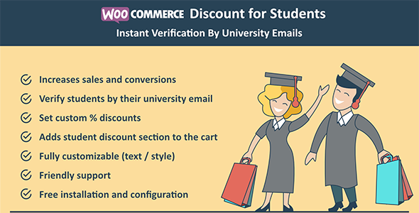 Woocommerce Discount for Students - Instant Verification By University Emails icon