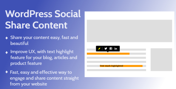 WordPress Social Share And Highlight Text icon