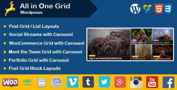 Wordpress : Post | Portfolio | Social Stream | WooCommerce | Team Grid Layouts icon