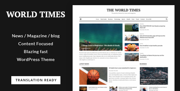 World Times - Newspaper & Magazine Style WordPress Theme icon