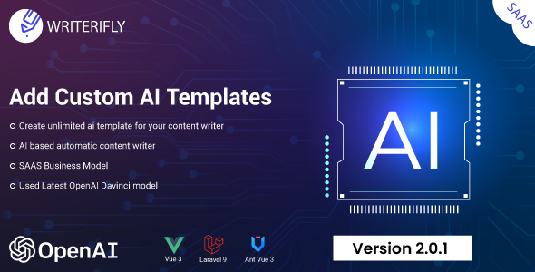 Writerifly - OpenAI Writer Assistant With Custom Writing Templates (SAAS) icon