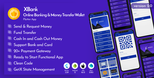 XBank - Online Banking & Money Transfer Wallet Flutter App icon