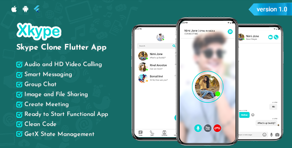 XKype - Skype Clone Flutter App UI Kit icon