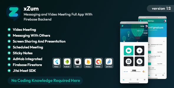 XZum - Messaging and Video Meeting Full App With Firebase Backend icon