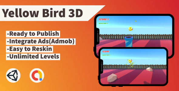 Yellow Bird 3D (Unity+Admob+Android+IOS) icon