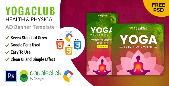 Yoga | Fitness Multipurpose HTML 5 Animated Google Banner icon