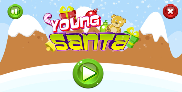 Young santa - HTML5 game. Construct 2(.capx) + mobile + leaderboard icon