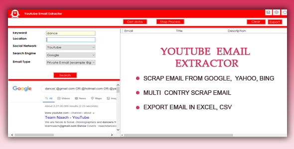 Youtube Email Extractor and scraper icon