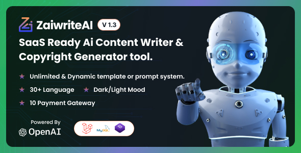 ZaiwriteAI - Ai Content Writer & Copyright Generator tool With SAAS. icon