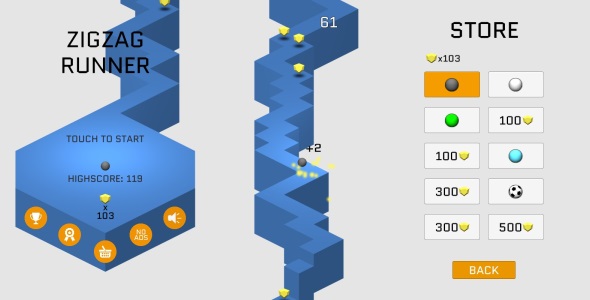 ZigZag Runner Unity3D Game (Admob Ads integrated) icon
