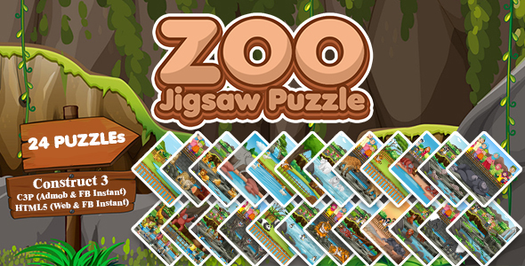 Zoo Jigsaw Puzzle Game (Construct 3 | C3P | HTML5) Admob Ready icon