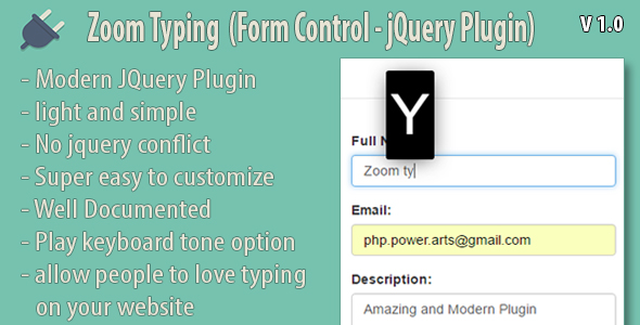 Zoom Typing (Form Control - jQuery Plugin) icon