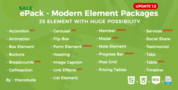 ePack - 25 CSS3 Ultimate Element Packages icon