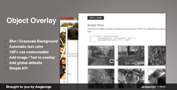jQuery Object Overlay icon