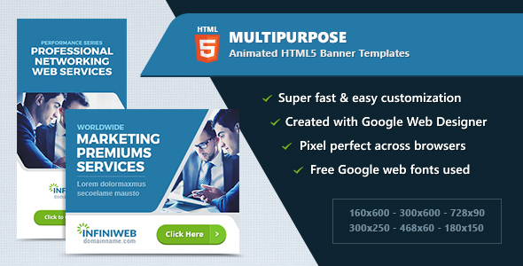 HTML5 Animated Banner Ads - Multipurpose (GWD) icon