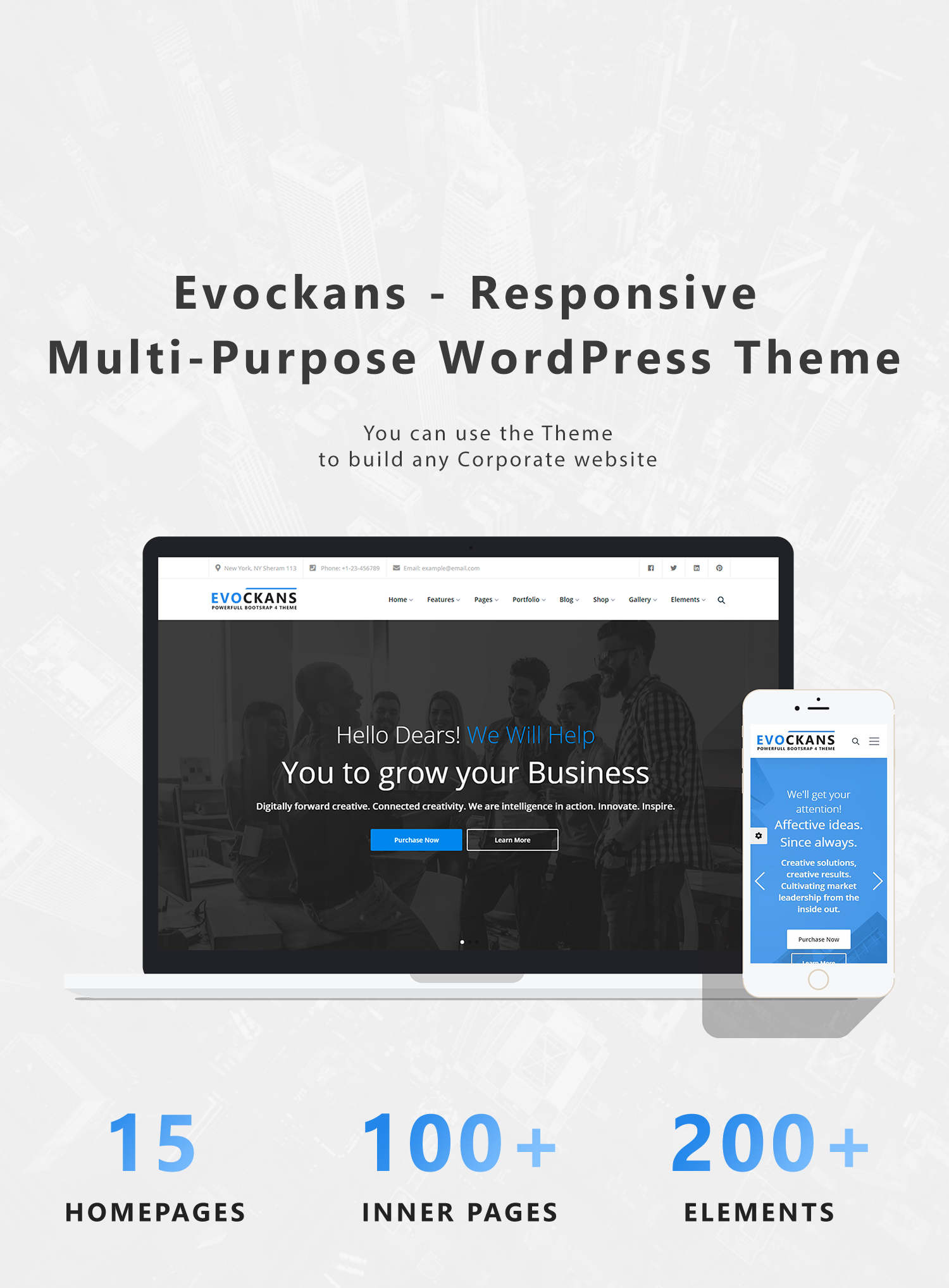 Evockans - Responsive Multi-Purpose WordPress Theme