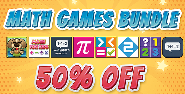 8 MATH GAMES BUNDLE - MEGA EDUCATIONAL HTML5 GAMES BUNDLE (Construct 2) icon